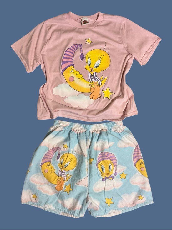 Warner Bros. Other - Vintage 1999 Warner Bros. Looney Tunes Tweety Bird pajama set 🌙☁️💛